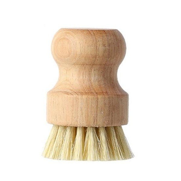 Perie de Curatat Vase si Alimente, Vivimall, din Lemn de Fag, 8 x 5 cm, Perie din Sisal, Bej - vivimall.ro