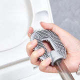 Perie de Toaleta, Vivimall, cu Recipient pentru Detergent, din Plastic+TPR, Montare fara Perforare, 40 x 9 cm, Verde - vivimall.ro