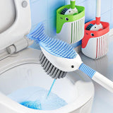 Perie de Toaleta, Flippy, cu Suport de Perete, Recipient Detergent, 2 Tipuri de Perii, Model Balena, Albastru