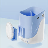 Perie de Toaleta, Flippy, cu Suport de Perete, Recipient Detergent, 2 Tipuri de Perii, Model Balena, Albastru