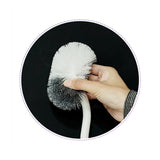 Perie de Toaleta, Vivimall, Maner Curbat, cu Suport, 40 x 12 cm, Peri Flexibili, Alb, Resigilat - vivimall.ro