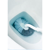 Perie de Toaleta, Vivimall, Maner Curbat, cu Suport, 40 x 12 cm, Peri Flexibili, Alb, Resigilat - vivimall.ro