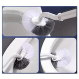 Perie de Toaleta, Vivimall, Maner Curbat, cu Suport, 40 x 12 cm, Peri Flexibili, Alb, Resigilat - vivimall.ro