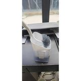 Perie de Toaleta, Vivimall, Maner Curbat, cu Suport, 40 x 12 cm, Peri Flexibili, Alb, Resigilat - vivimall.ro