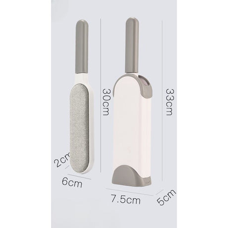 Perie Electrostatica, Vivimall, Pentru Curatarea Parului de pe Haine si Tapiterii, 2 Fete, Autocuratare, 33 x 7.5 cm, Gri - vivimall.ro