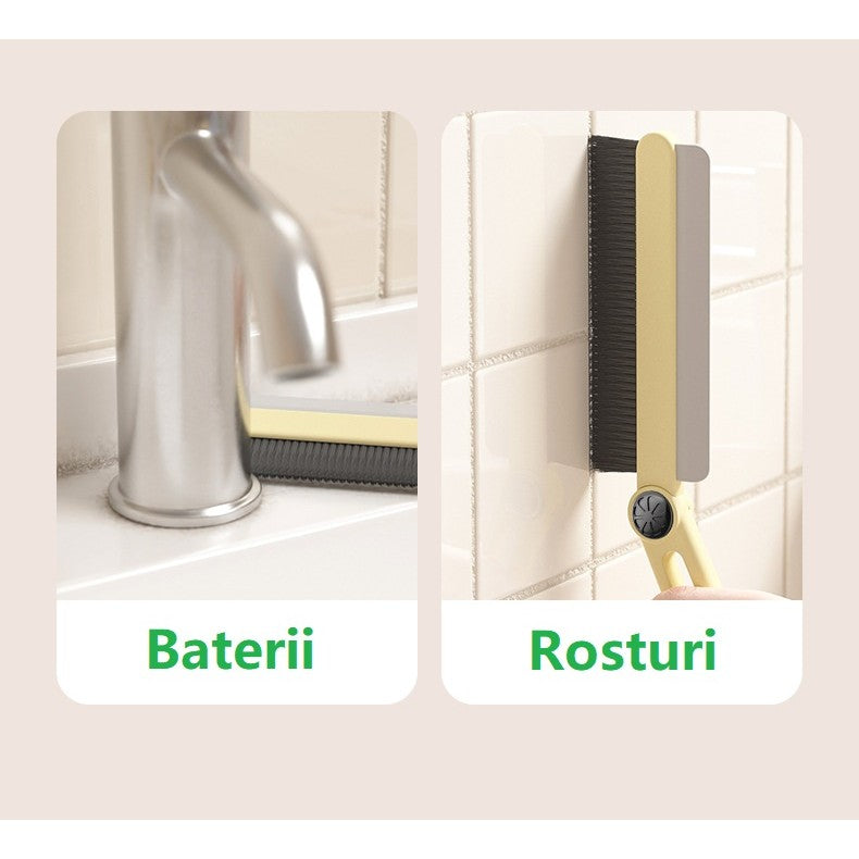 Perie Multifunctionala si Stergator, Vivimall, Pentru Spatii Greu Accesibile, 24.7 x 4.5 cm, Alb Laptos - vivimall.ro