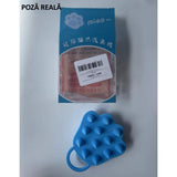 Perie pentru Masajul Scalpului, Perie pentru Sampon, Labuță de Pisică, Dimensiune 7x8 cm, Curatarea si Mentinerea Curata a Parului, Albastru - vivimall.ro