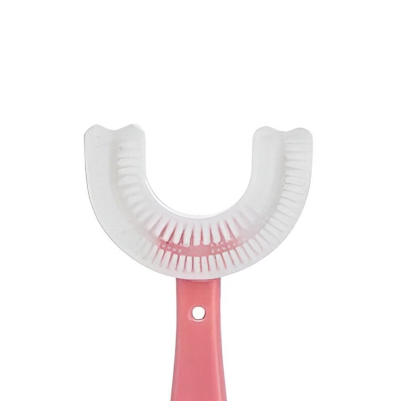 Periuta De Dinti In Forma De U, Pentru Copii 6-12 Ani, Peri Moi, 12 Cm, Model Inima, Culoare - vivimall.ro
