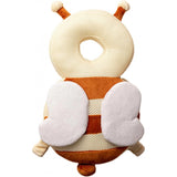 Perna tip Rucsac pentru Protectia Capului, Vivimall, Tetiera tip Albina, pentru Bebelusi, Design tip Plasa, 33x6x19 cm, 180 g, Maro/Bej - vivimall.ro