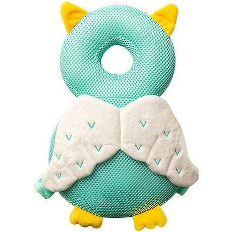 Perna tip Rucsac pentru Protectia Capului, Vivimall, Tetiera tip Bufnita, Design tip Plasa, pentru Bebelusi, 33x6x19 cm, 180 g, Albastru - vivimall.ro