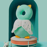 Perna tip Rucsac pentru Protectia Capului, Vivimall, Tetiera tip Bufnita, pentru Bebelusi, 33x6x19 cm, 180 g, Verde - vivimall.ro