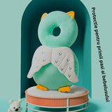 Perna tip Rucsac pentru Protectia Capului, Vivimall, Tetiera tip Bufnita, pentru Bebelusi, 33x6x19 cm, 180 g, Verde - vivimall.ro