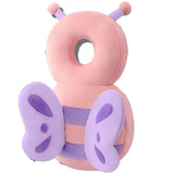 Perna tip Rucsac pentru Protectia Capului, Vivimall, Tetiera tip Fluturas de Plus, pentru Bebelusi, 33x6x19 cm, Roz - vivimall.ro