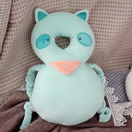 Perna tip Rucsac pentru Protectia Capului, Vivimall, Tetiera tip Raton, pentru Bebelusi, 33x6x19 cm, 180 g, Turcoaz - vivimall.ro