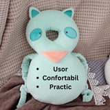 Perna tip Rucsac pentru Protectia Capului, Vivimall, Tetiera tip Raton, pentru Bebelusi, 33x6x19 cm, 180 g, Turcoaz - vivimall.ro