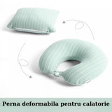 Perna De Calatorie, 2 In 1, Cu Particule De Spuma Cu Memorie
