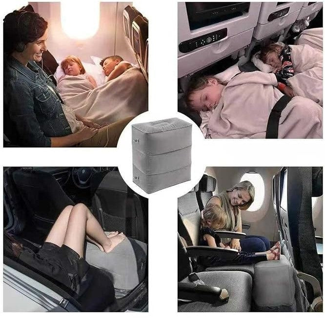 Perna Gonflabila Multifunctionala, Vivimall, pentru Picioare, Cap, 3 Straturi, Inaltime Reglabila, 17.8 x 25.4 x 42.9 cm, Gri Inchis - vivimall.ro