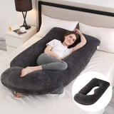 Detaliu husă detașabilă pernă maternitate Flippy, material textil negru moale, vedere apropiată