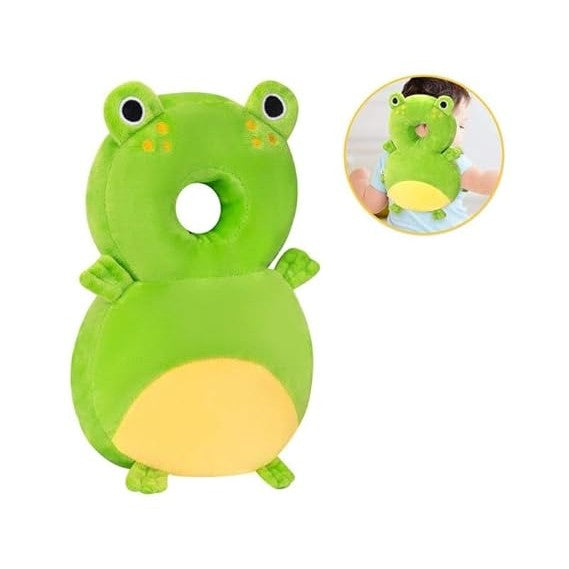 Perna tip Rucsac pentru Protectia Capului, Vivimall, Tetiera tip Broscuta, pentru Bebelusi, 33x6x19 cm, 180 g, Verde - vivimall.ro