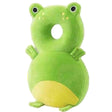 Pernă protecție cap bebeluși tip rucsac broscuță verde Vivimall, vedere frontală, 33x19x6 cm