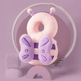 Perna tip Rucsac pentru Protectia Capului pentru Bebelusi, Vivimall, Tetiera tip Fluturas, din Plus, 33 x 6 x 19 cm, 180 g, Roz Mov - vivimall.ro