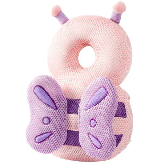 Perna tip Rucsac pentru Protectia Capului pentru Bebelusi, Vivimall, Tetiera tip Fluturas, din Plus, 33 x 6 x 19 cm, 180 g, Roz Mov - vivimall.ro