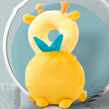 Perna tip Rucsac pentru Protectia Capului, Vivimall, Tetiera tip Girafa, pentru Bebelusi, 33x6x19 cm, 180 g, Galben - vivimall.ro