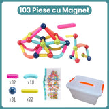 Detaliu piese magnetice Flippy din plastic cu magneți integrați, culori vii, forme geometrice diverse