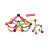 Set piese magnetice Flippy 103 piese multicolor, constructor magnetic 2D și 3D, vedere de ansamblu