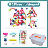 Detaliu piese magnetice Flippy multicolor, forme 2D și 3D construite din plastic cu magneți integrați