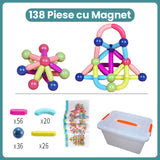 Detaliu piese magnetice Flippy din plastic rezistent cu magneți integrați, culori vii, forme geometrice 2D și 3D
