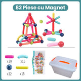 Detaliu piese magnetice Flippy din plastic cu magneți integrați, culori vii, structuri tridimensionale asamblate
