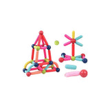 Set piese magnetice Flippy 82 piese multicolor, constructor magnetic 2D și 3D pentru copii, vedere de ansamblu