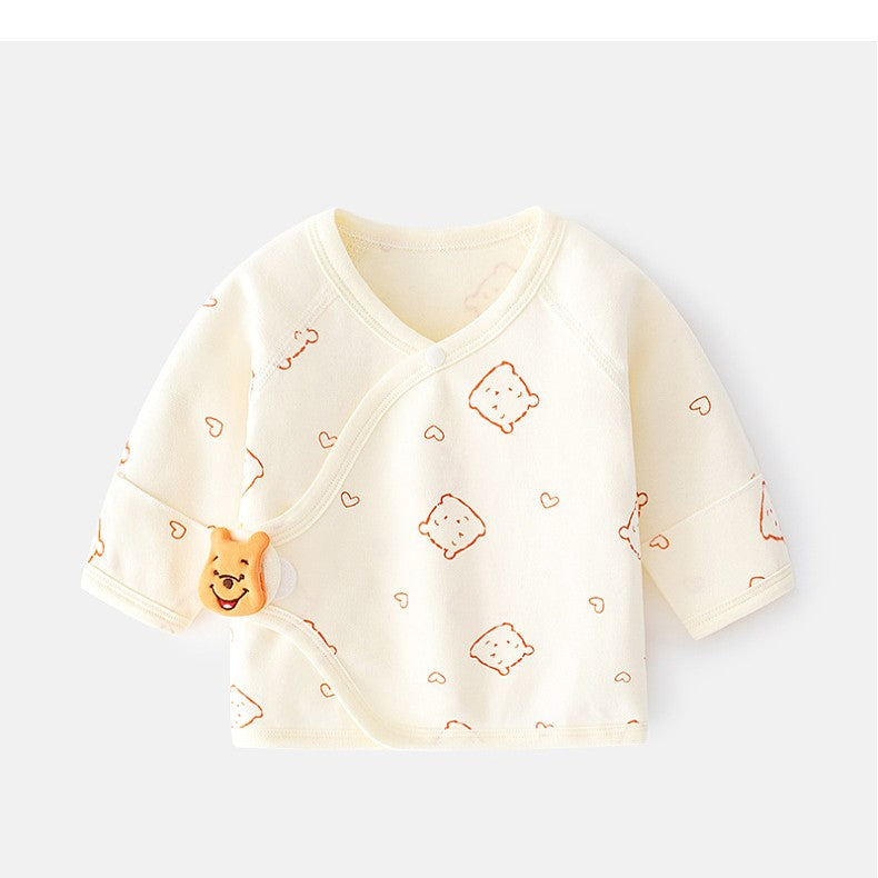 Pijama Bluza pentru Nou-nascuti, Flippy, din Bumbac, stil de Primavara - Toamna, Topic pentru Bebelusi, Print Ursulet, Marimea 52 cm, Bej - vivimall.ro