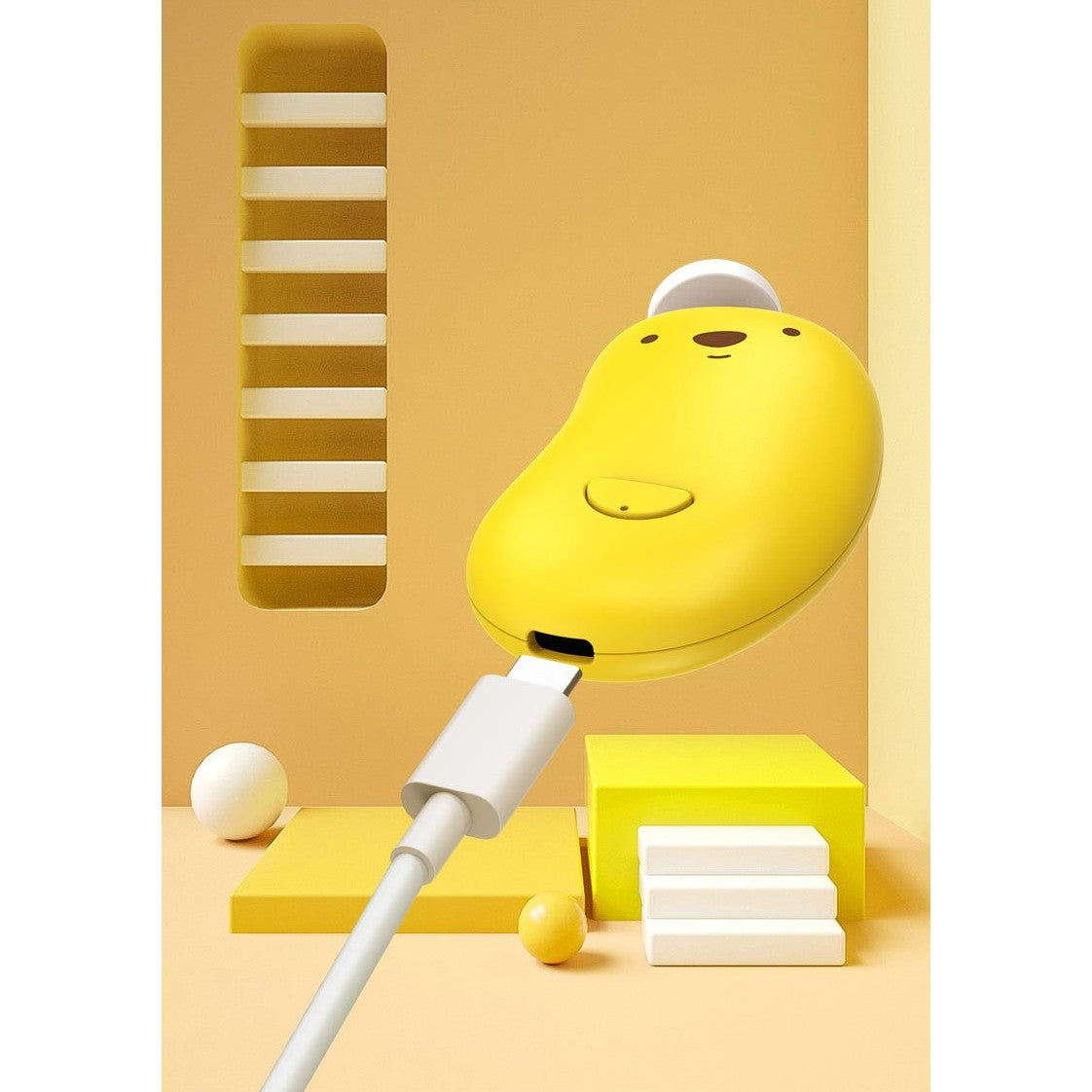 Pila Electrica, Vivimall, pentru Bebelusi si Adulti, din ABS, Incarcare USB, 6 Accesorii, cu Lumina Led, 8.8 x 4.9 cm, Galben - vivimall.ro