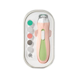 Pila Electrica, Vivimall, pentru Copii si Bebelusi, din ABS, 6 Accesorii, cu Lumina LED, 9.5 x 6 x 17 cm, Verde/Roz - vivimall.ro