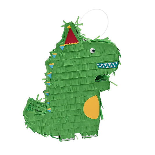 Pinata Dinozaur pentru Petrecere, Vivimall, Detalii Argintii, din Hartie si Carton, Pinata pentru Copii, 25 x 7 x 27 cm, Verde - vivimall.ro