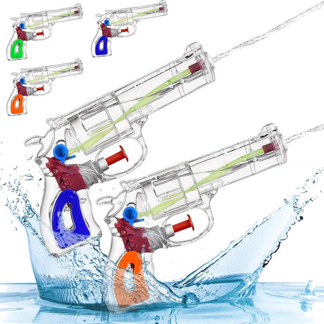 Pistol cu Apa, Vivimall, pentru Copii, din Plastic, 16 x 5 x 2 cm, Transparent/Albastru - vivimall.ro