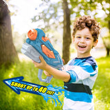 Pistol cu Apa pentru Copii, Rezervor, Pentru Piscina/Plaja, Vivimall, 6ani+, Albastru, 4 duze, 900ML - vivimall.ro