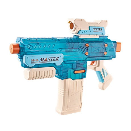 Pistol cu Apa Electric, Vivimall, +6 Ani, Rezervor 500 ml, Incarcare USB, din Plastic, 43 x 5.5 x 30 cm, Albastru - vivimall.ro