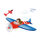 Pistol cu Lansator de Avion, Flippy, din Polistiren+Plastic, +3 Ani, Avion 38 cm, Lansare 10 m, Albastru/Rosu - vivimall.ro