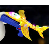 Pistol Cu Lansator De Avion, Din Polistiren+Plastic, +3 Ani, Avion 38 Cm, Lansare 10 M, Cu Lumini Si Roti, Galben/ - vivimall.ro