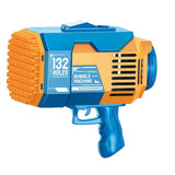 Pistol pentru Baloane de Sapun, Vivimall, 132 de Gauri, Lumini Colorate, Tavita, Lichid, Baterie de Li, Cablu de Incarcare, 25cm x 13cm x 26cm, Albastru - vivimall.ro