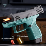 Pistol de jucarie GX4 cu Ejectie, Vivimall, de Explozie de buzunar, Makara BLOWBACK, Gloante Moi pentru Copii, 15 x 13 x 3.5 cm, Negru Verde - vivimall.ro