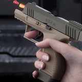 Pistol de jucarie GX4 cu Ejectie, Vivimall, de Explozie de buzunar, Makara BLOWBACK, Gloante Moi pentru Copii, 15 x 13 x 3.5 cm, Negru Maro - vivimall.ro