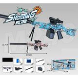 Mitraliera de jucarie electrica Vivimall cu bile de hidrogen de gel, gun bluster, tragere in rafala, varsta peste 6 ani, ochelari de protectie, 5000 de bile incluse, cablu de incarcare, 28x31 cm, ST, albastru - vivimall.ro