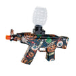 Mitraliera de jucarie electrica Vivimall cu bile de hidrogen de gel, gun bluster, tragere in rafala, varsta peste 6 ani, ochelari de protectie, 5000 de bile incluse, cablu de incarcare, 28x31 cm, AK47, negru - vivimall.ro