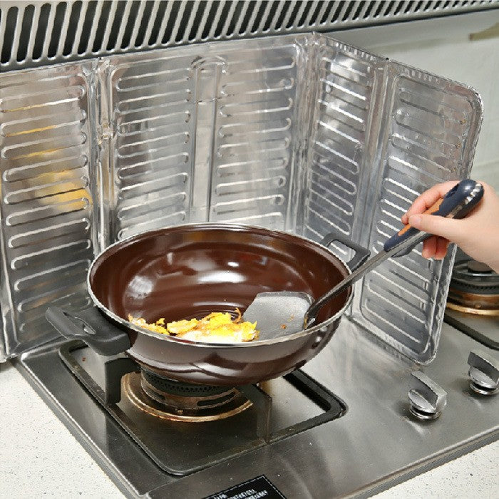 Placa de Protectie pentru Aragaz, Vivimall, din Aluminiu, Placa de Protectie Anti Stropi, Pliabila, Usor de Curatat, 32.5 x 84 cm, Gri - vivimall.ro