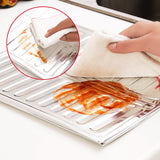 Placa de Protectie pentru Aragaz, Vivimall, din Aluminiu, Placa de Protectie Anti Stropi, Pliabila, Usor de Curatat, 32.5 x 84 cm, Gri - vivimall.ro