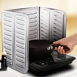 Placa de Protectie pentru Aragaz, Vivimall, din Aluminiu, Placa de Protectie Anti Stropi, Pliabila, Usor de Curatat, 32.5 x 84 cm, Gri - vivimall.ro